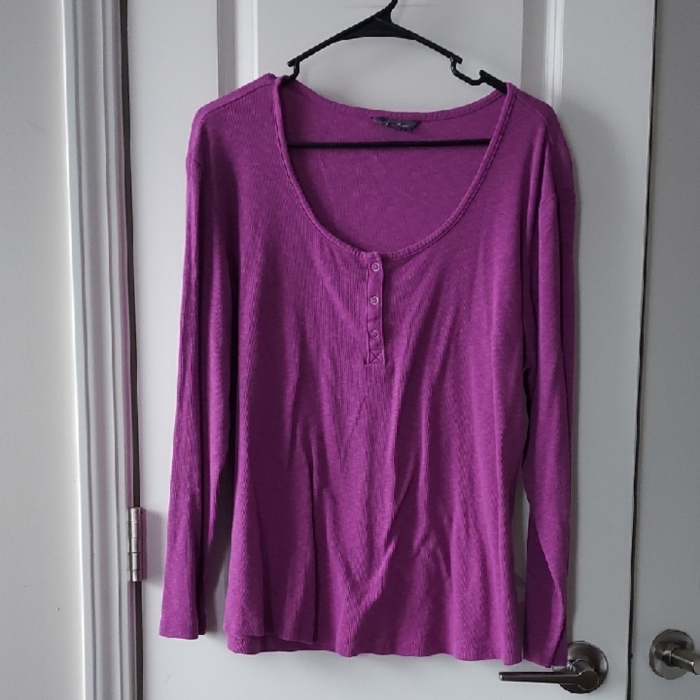 Eddie Bauer Women's Vibrant Purple Long Sleeve Tee Xxl